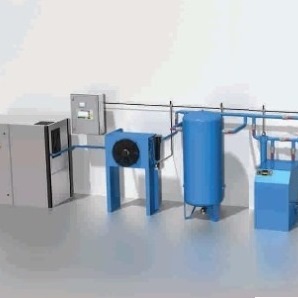 Compressor, dryer, air receiver layout